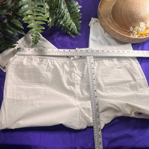 📌Kenneth Cole Reaction White Casual Poll On Pants - Roll Up Leg - Pockets - Picture 7 of 16